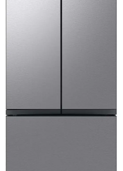 Samsung - BESPOKE 24 cu. ft. French Door Counter Depth Smart Refrigerator with Beverage Center - Stainless Steel Online now