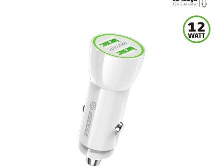 12W 2.4A Dual USB Car Adapter Fashion