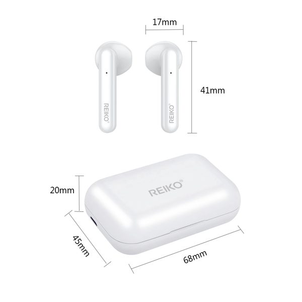 Reiko TWS Wireless Earbuds with Charging Case Macaron Finishing In White Sale