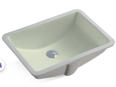 20 7 8 Inch Ceramic Square Undermount Sink - Ivory Gloss For Sale