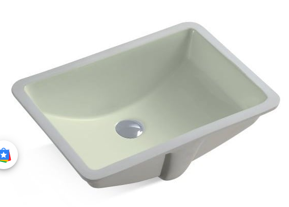 20 7 8 Inch Ceramic Square Undermount Sink - Ivory Gloss For Sale