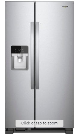 21.4 CU. Refrigerator Whirlpool Side by Side in SS For Discount