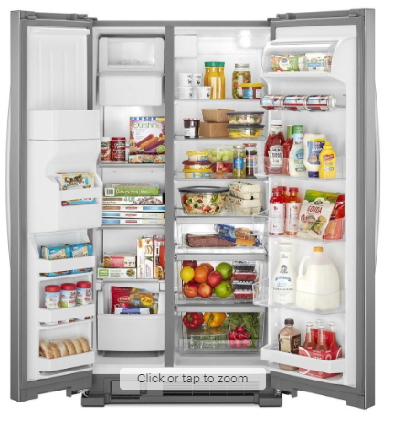 21.4 CU. Refrigerator Whirlpool Side by Side in SS For Discount